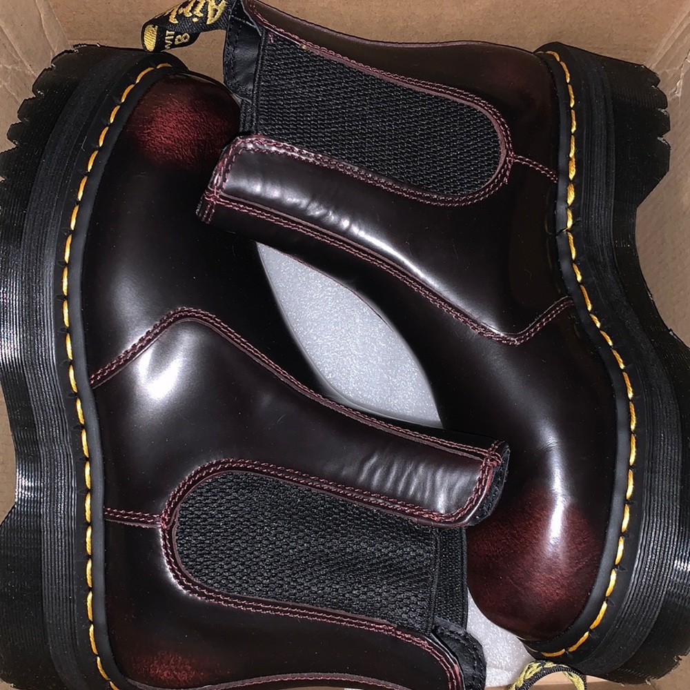 Cherry Red Platform Chelsea  Dr. Martens